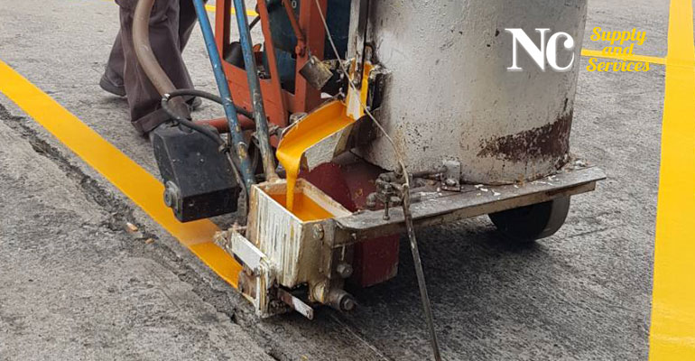 งานตีเส้นจราจร